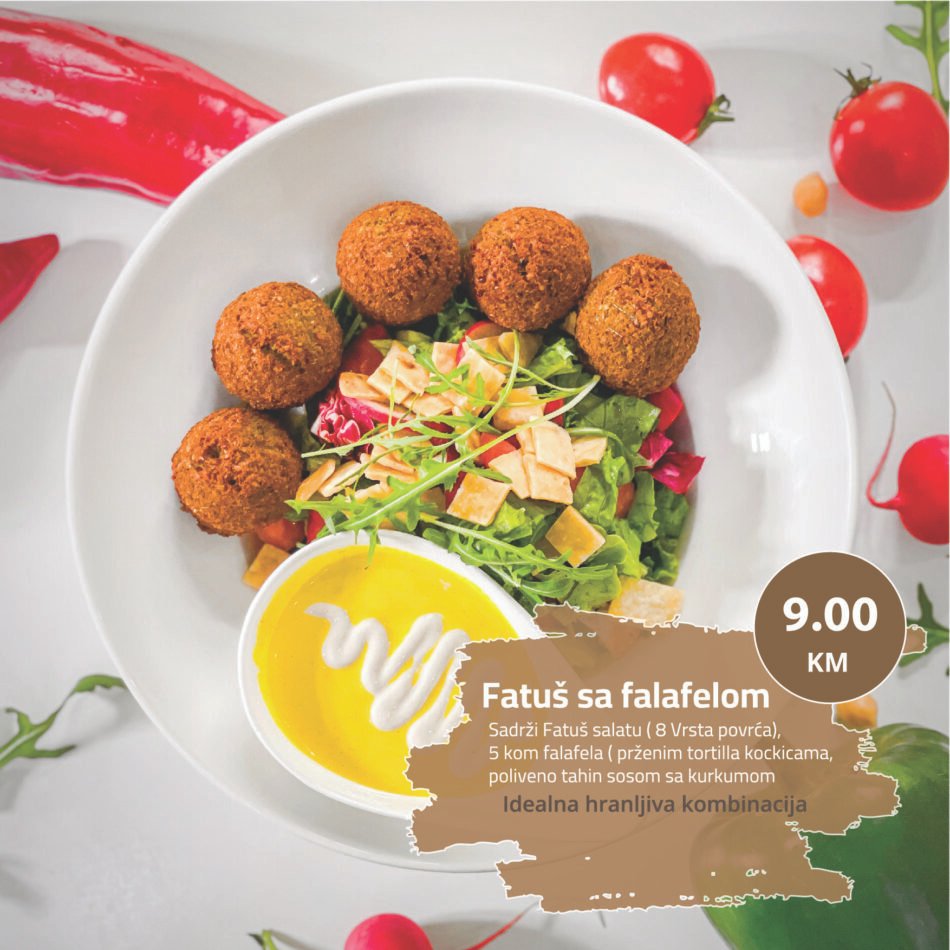 Fatush salad with Falafel