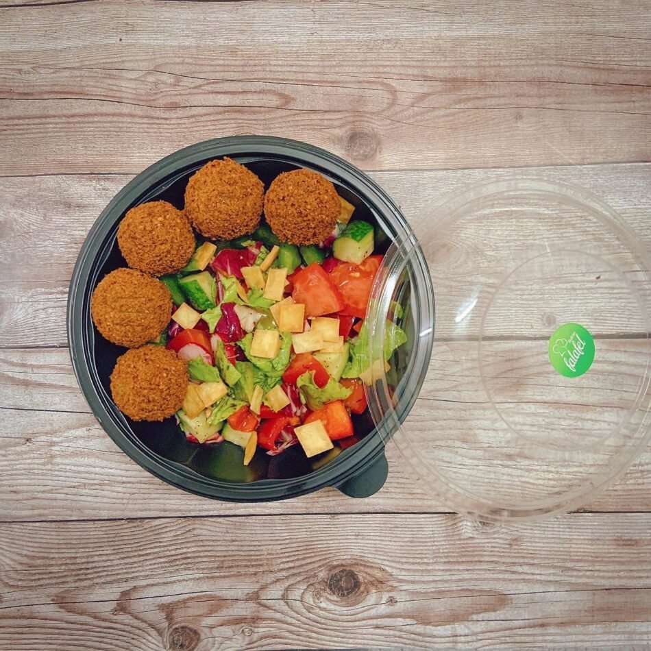 Fatush Salad With Falafel